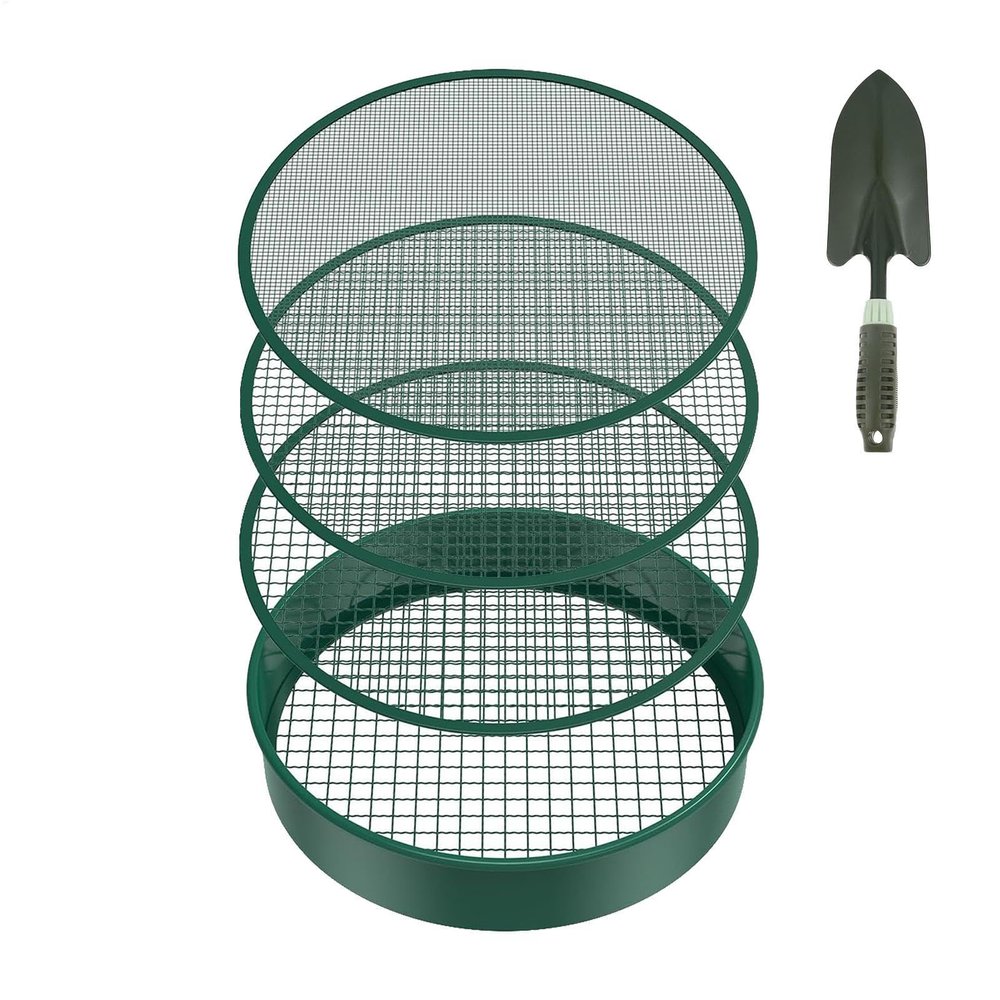 Garden Soil Sieve Set with 4 Mesh Filters
