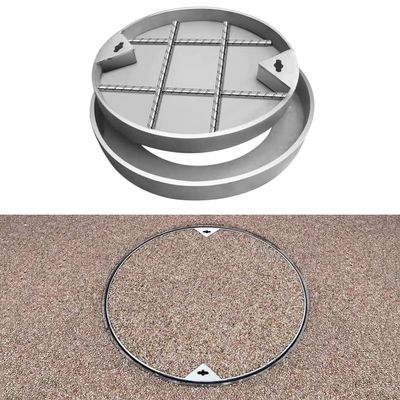 Recessed Invisible Manhole Cover and Frame, Heavy-Duty Stainless Steel, Round, Ø500 mm