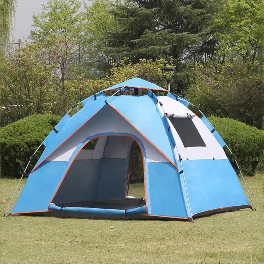 CMYCYDDPLY Camping Tent, Pop-Up Tent for 2–3 People, Blue, Small