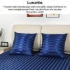 Lirex 2-Pack Satin Pillowcases, 40 x 40 cm, Zipper, Navy Blue Stripes view 4
