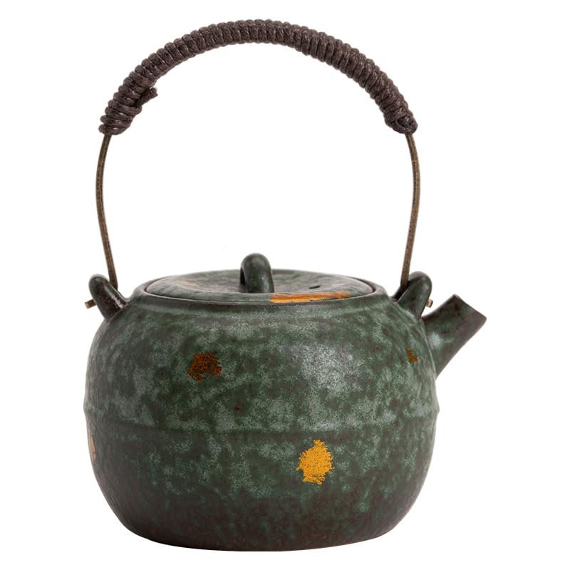 SBCGFY Chinese Vintage Bronze-Glazed Ceramic Teapot, Old Rock Clay, Tea Infuser, One Size