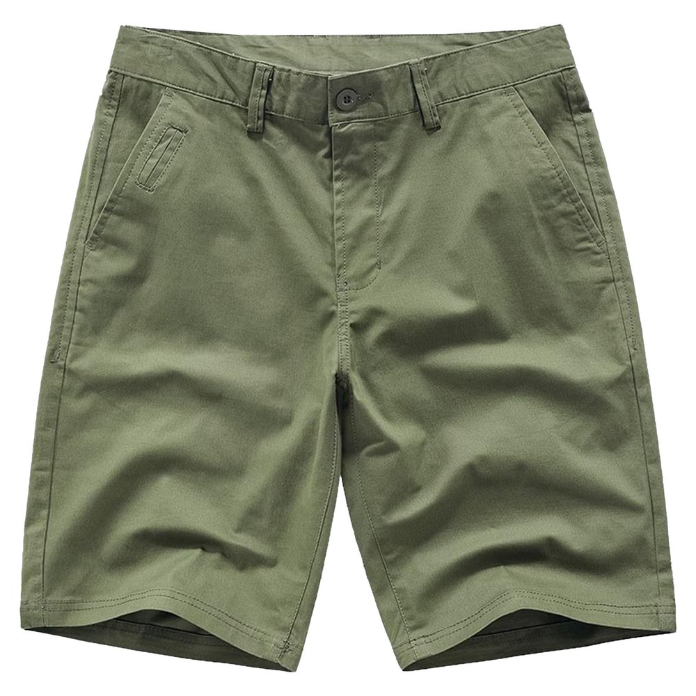 Men's Chino Shorts, Classic Fit, 9 in., Casual Stretch, Flat Front, Lightweight, Green, 2, 50