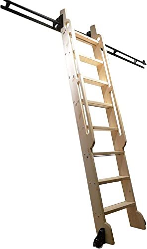 Sliding Rail Hardware Kit for Barn Doors and Library Ladder Cabinets, 16 ft/500 cm Rail