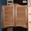 Rustic Swinging Door for Cafés and Bars, Solid Wood Cowboy-Style Partition with Stainless Steel Hinges, Automatic Closing, Customizable Size (109.2 x 81.3 cm) view 1