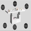 HM-111 Extendable Height-Adjustable Coffee Table, Dark Marble/High-Gloss Black, 120/170 cm, with Drawer view 3