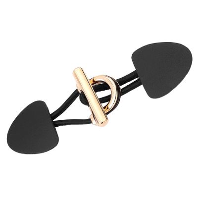 HOODANCOS PU Leather Coat Closure Buttons, 1 Pair, Black Metal