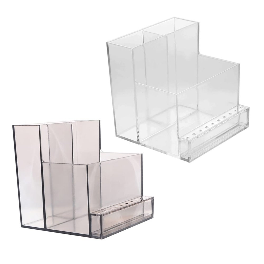 Nail Drill Holder with Multiple Compartments, PP, 2-Pack
