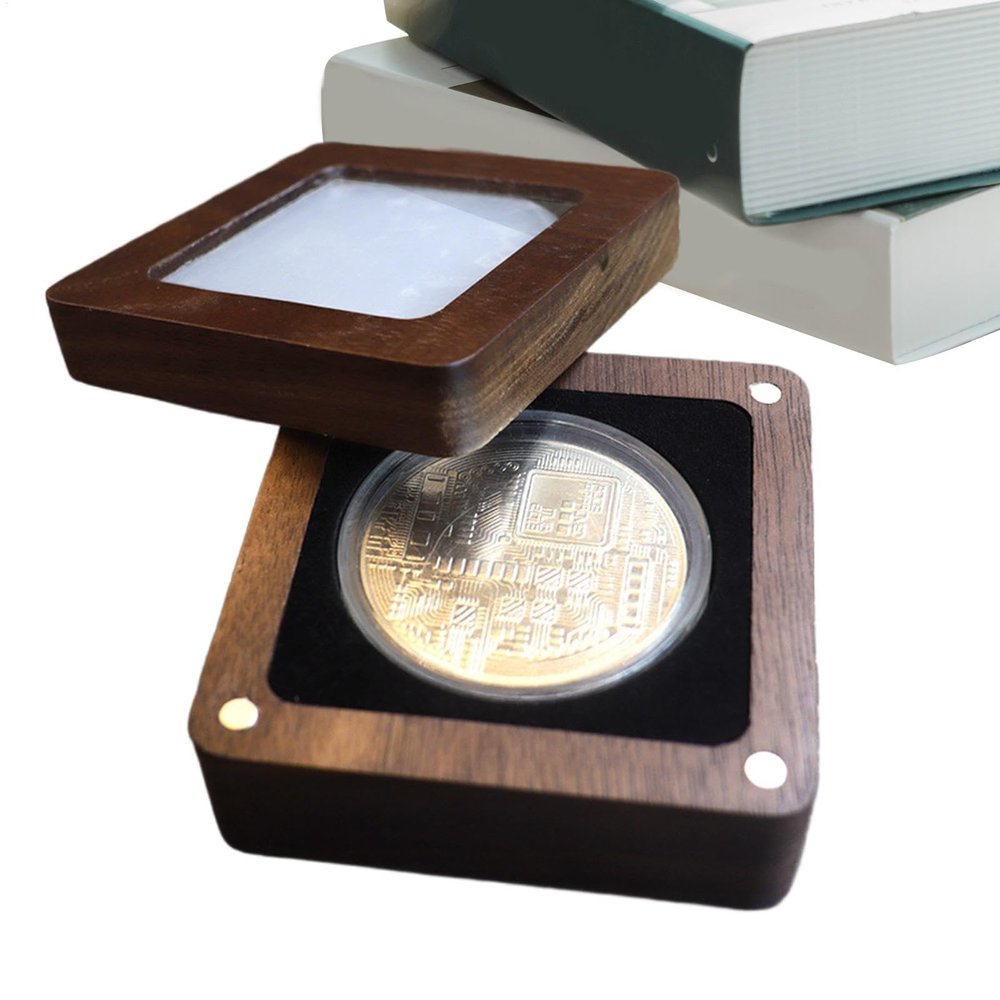 Portable Wooden Coin Storage Box