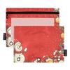 Red Snowman Christmas 3-Ring Pencil Pouches with Zippers, 2-Pack view 1