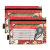 Red Snowman Christmas 3-Ring Pencil Pouches with Zippers, 2-Pack view 2
