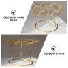 ZHSOAO Dessert Table Metal Ice Cream Cone Holder Rack, Gold view 2