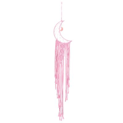 QUARKZMAN Pink Macrame Dream Catcher for Home and Bedroom Decor