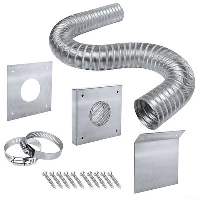 URPIZY Pellet Stove Fresh Air Intake Kit, 2-Inch, 60-Inch Aluminum Flex Hose