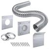URPIZY Pellet Stove Fresh Air Intake Kit, 2-Inch, 60-Inch Aluminum Flex Hose view 1
