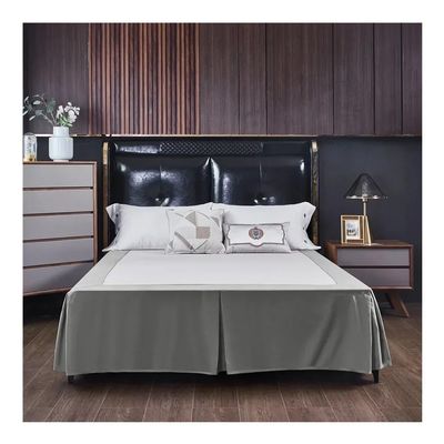 MOVDARL 1-Piece Pleated Bed Skirt, Soft Satin Fabric, Custom-Fit, 38 cm Drop (No Platform) (CQ005-18, Queen Size, 153 x 203 x 38 cm)
