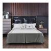 MOVDARL 1-Piece Pleated Bed Skirt, Soft Satin Fabric, Custom-Fit, 38 cm Drop (No Platform) (CQ005-18, Queen Size, 153 x 203 x 38 cm) view 1