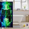 Loussiesd Gamer Gaming Shower Curtain, Green and Blue, 180 x 180 cm view 3