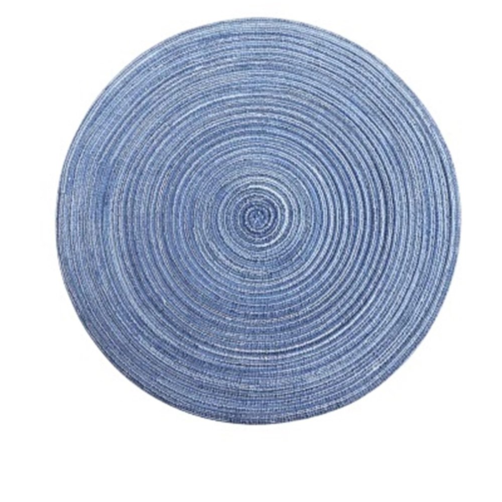 YDYAENIO Round Braided Table Mat, 36 cm, Blue