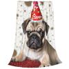QGGHNISD Cute Happy Birthday Pug Puppy Flannel Blanket, 40 x 30 in view 2