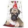 QGGHNISD Cute Happy Birthday Pug Puppy Flannel Blanket, 40 x 30 in view 3