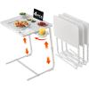 NUTIKAS TV Trays, Set of 4, Folding Adjustable Dinner Trays with Cup Holder view 1