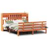 WKIEQACO Solid Pine Bookshelf Bed, Wax Brown, 180 x 200 cm view 2