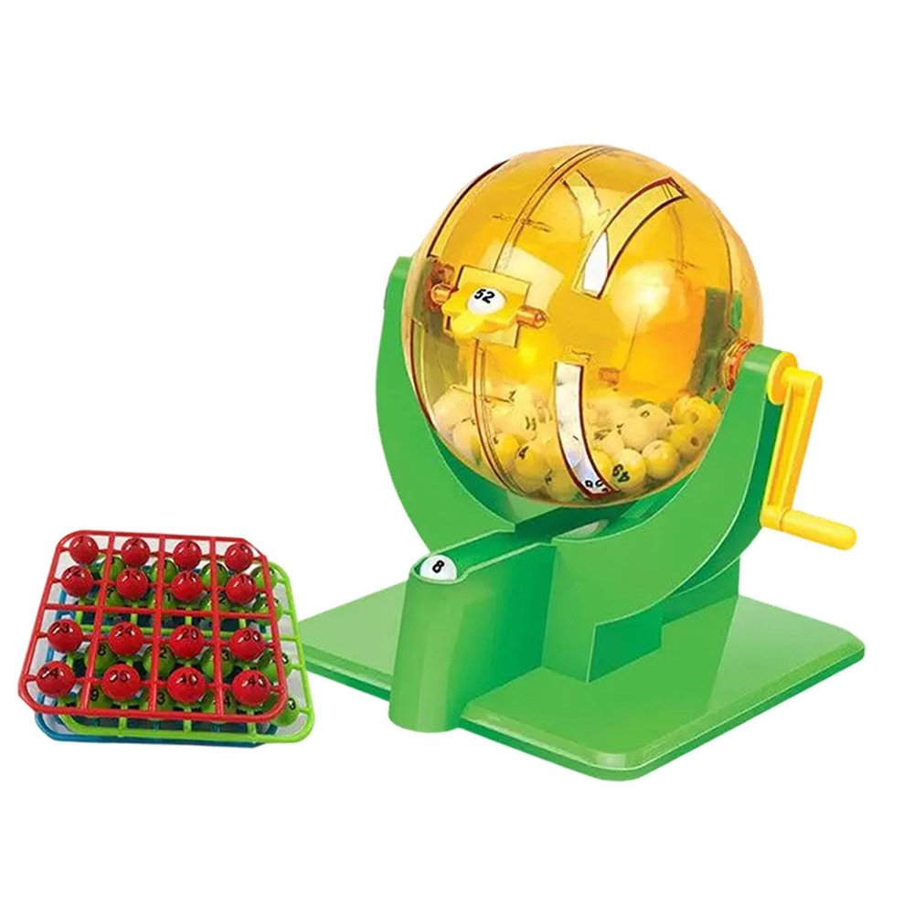 Milageto Lucky Number Picking Machine, Mini Lottery Ball Machine and Bingo Set, Three-Color Balls