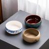 Lotus Planter Bowl, Large Ceramic Bonsai Bowl for Hydroculture, Retro Drip-Glaze Design, Green view 2