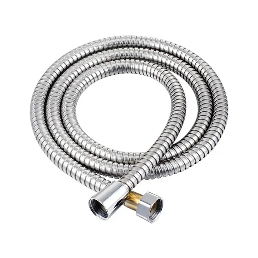 LYHYDMA 1.5/2 m Stainless Steel Shower Hose, Black/Silver (Silver, 1.5 m)