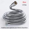 LYHYDMA 1.5/2 m Stainless Steel Shower Hose, Black/Silver (Silver, 1.5 m) view 2