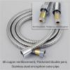 LYHYDMA 1.5/2 m Stainless Steel Shower Hose, Black/Silver (Silver, 1.5 m) view 3