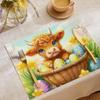 Cotton-Linen Placemats, Highland Cattle Easter Egg Design, 4-Pack, 45 x 30 cm view 1