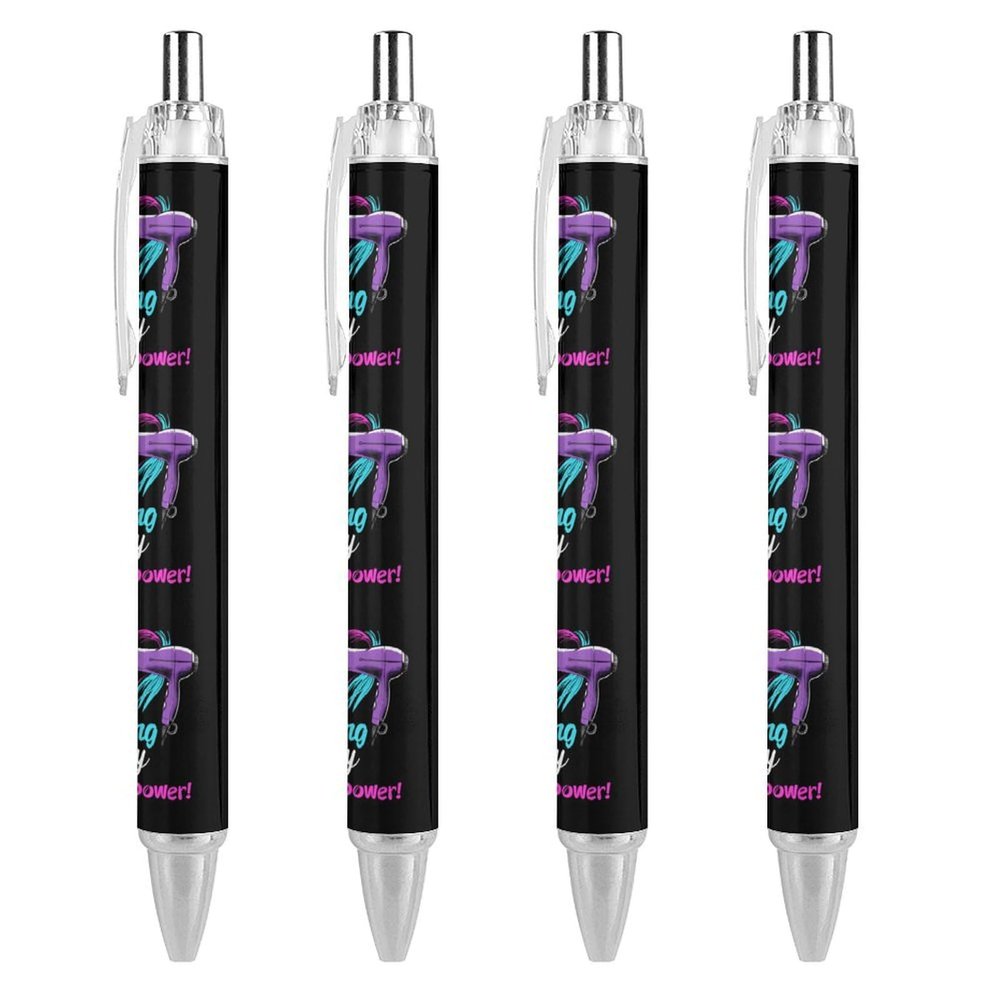 FJQWKLF Hairdressing Styling Is My Superpower Cute Ballpoint Pens for Women and Men, Retractable 0.5 mm, 4-Pack