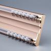 Aluminum C-Track Double Rail Room Divider, Straight, 1 m, Gold view 1