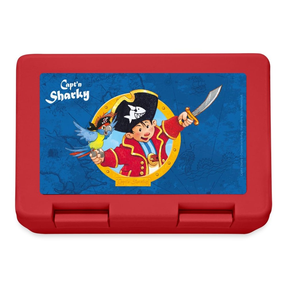 Spreadshirt Kpt'n Sharky with Saber and Parrot Lunch Box
