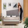 MG Design Upholstered Headboard for 160 cm Bed, 60 cm High, Gray view 2