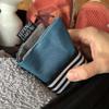 seifenstars Cotton Soap Bag for Solid Soap, 13.5 x 8 cm, Petrol/Gray view 4