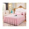 GENODA 3-Layer Ruffled Lace Bed Skirt, Pink, 180 x 200 x 45 cm view 1