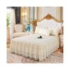 GENODA 3-Layer Ruffled Lace Bed Skirt, Pink, 180 x 200 x 45 cm view 2