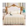 GENODA 3-Layer Ruffled Lace Bed Skirt, Pink, 180 x 200 x 45 cm view 3
