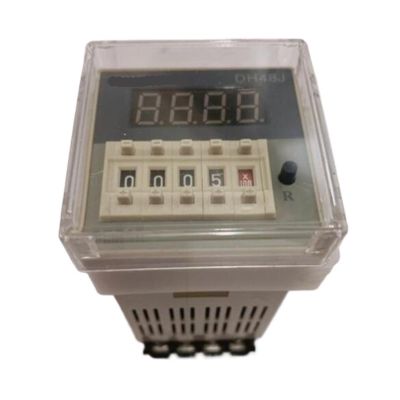 DH48J/DH48J-8/DH48J-8A Electronic Preset Counter, Non-Cyclic Display Counter 0–9999, 8-Pin with Base, DC12V/24V, AC110V/220V/380V, 1 Piece (DH48J-8A, 8-Pin, AC36V)