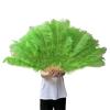 NRBMZYEN Folding Ostrich Feather Fan, 13 Ribs, 100/130 cm, Green, 2-Pack view 1
