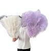 NRBMZYEN Folding Ostrich Feather Fan, 13 Ribs, 100/130 cm, Green, 2-Pack view 3