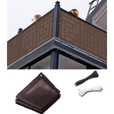 HEFJIAYCIQ Balcony Privacy Screen, 90% Blockage, Brown, 70 x 400 cm