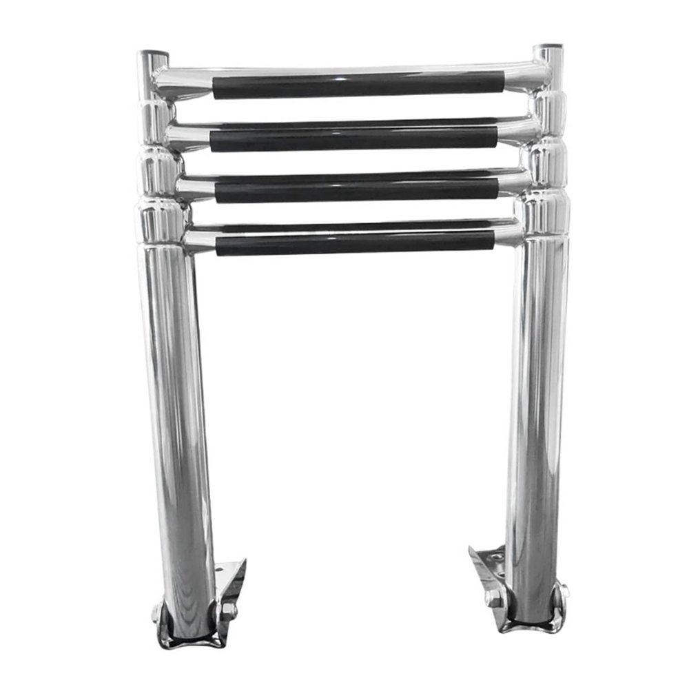 FNWXGMFZ Telescoping Boat Ladder, Above and Below Platform, Slide-Mount, Stainless Steel, 4-Step
