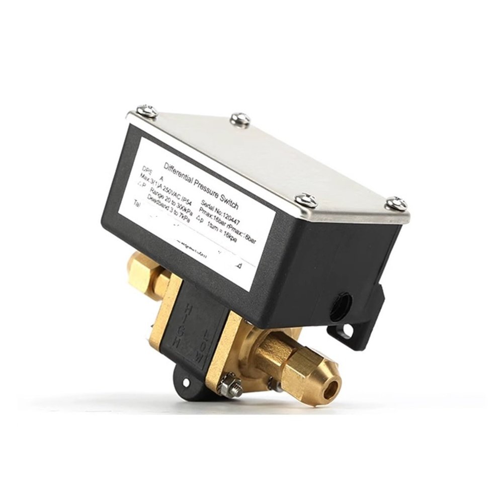 DPS Adjustable Water Pressure Differential Switch, Filter Pressure Differential Switch DPS100A/200A/300A (DPS200A, Brass)