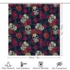 4-Piece Roses and Skulls Bathroom Set with Shower Curtain and Rugs view 2