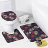 4-Piece Roses and Skulls Bathroom Set with Shower Curtain and Rugs view 4