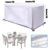 PDSYCB 300 x 100 x 85 cm Patio Table Cover, Multi-Size Outdoor Furniture Cover, Winter-Ready, Waterproof, Anti-UV, Silver view 2