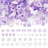 PandaHall Acrylic Beads, Mixed Shapes, Purple and White, 100 g view 1
